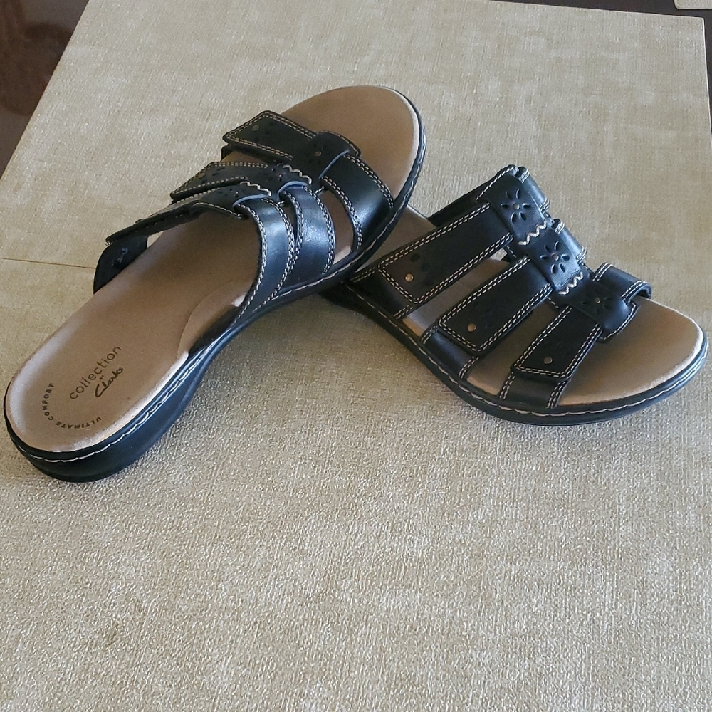 Clarks Black Sandals with Comfort Straps